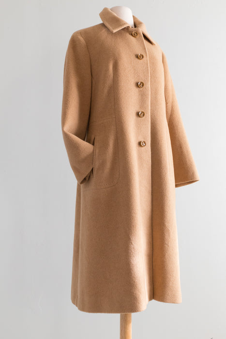 Luxurious 1960's Camel Hair Ladies Coat / Medium