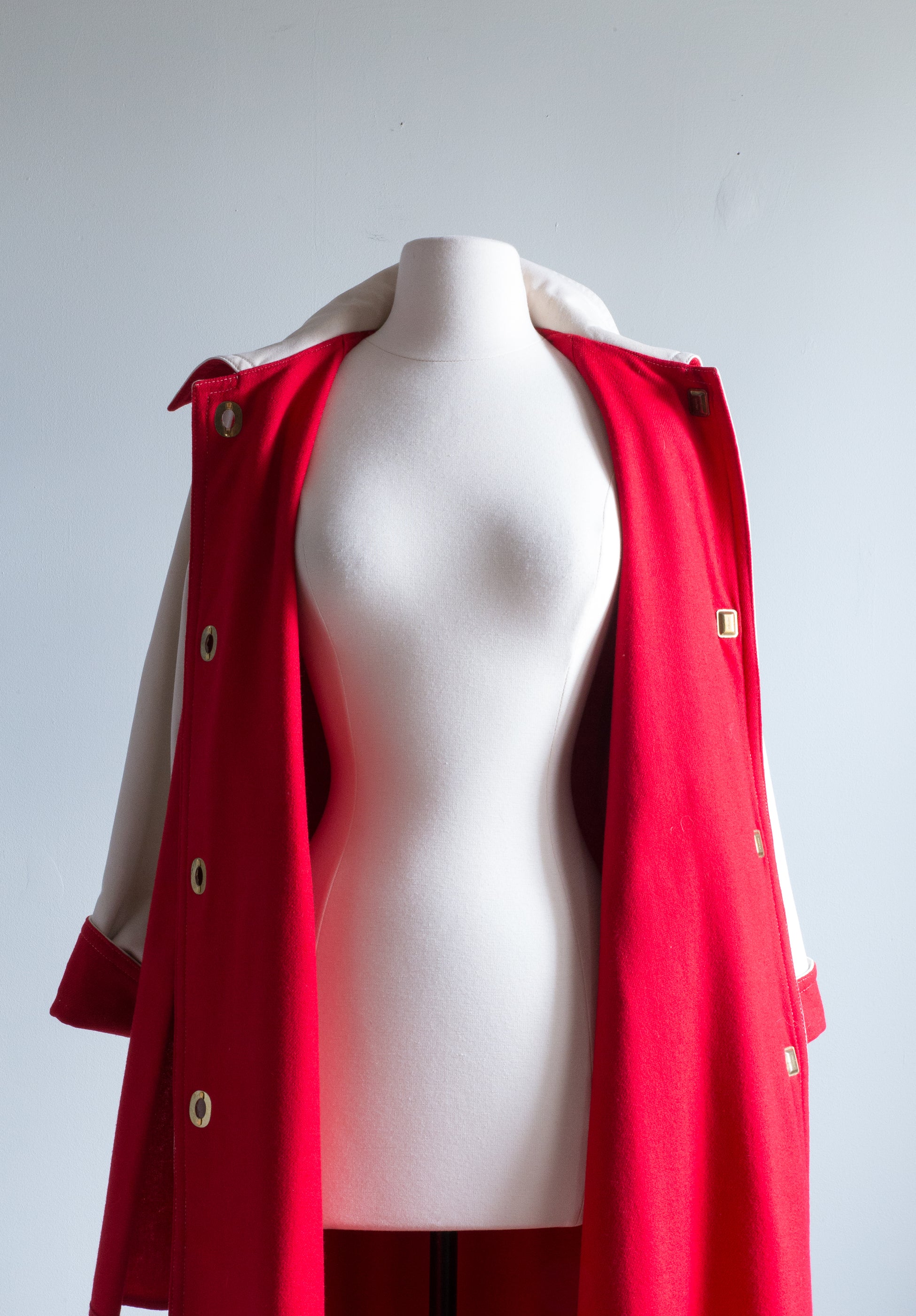 1970s Bonnie Cashin Black Wool Dress with Convertible Collar