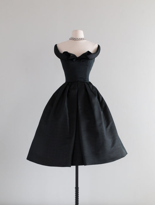Vintage 1950's Harvey Berin Silk Faille Cocktail Dress / Small
