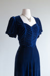 1930s blue velvet gown 1930s silk velvet dress
