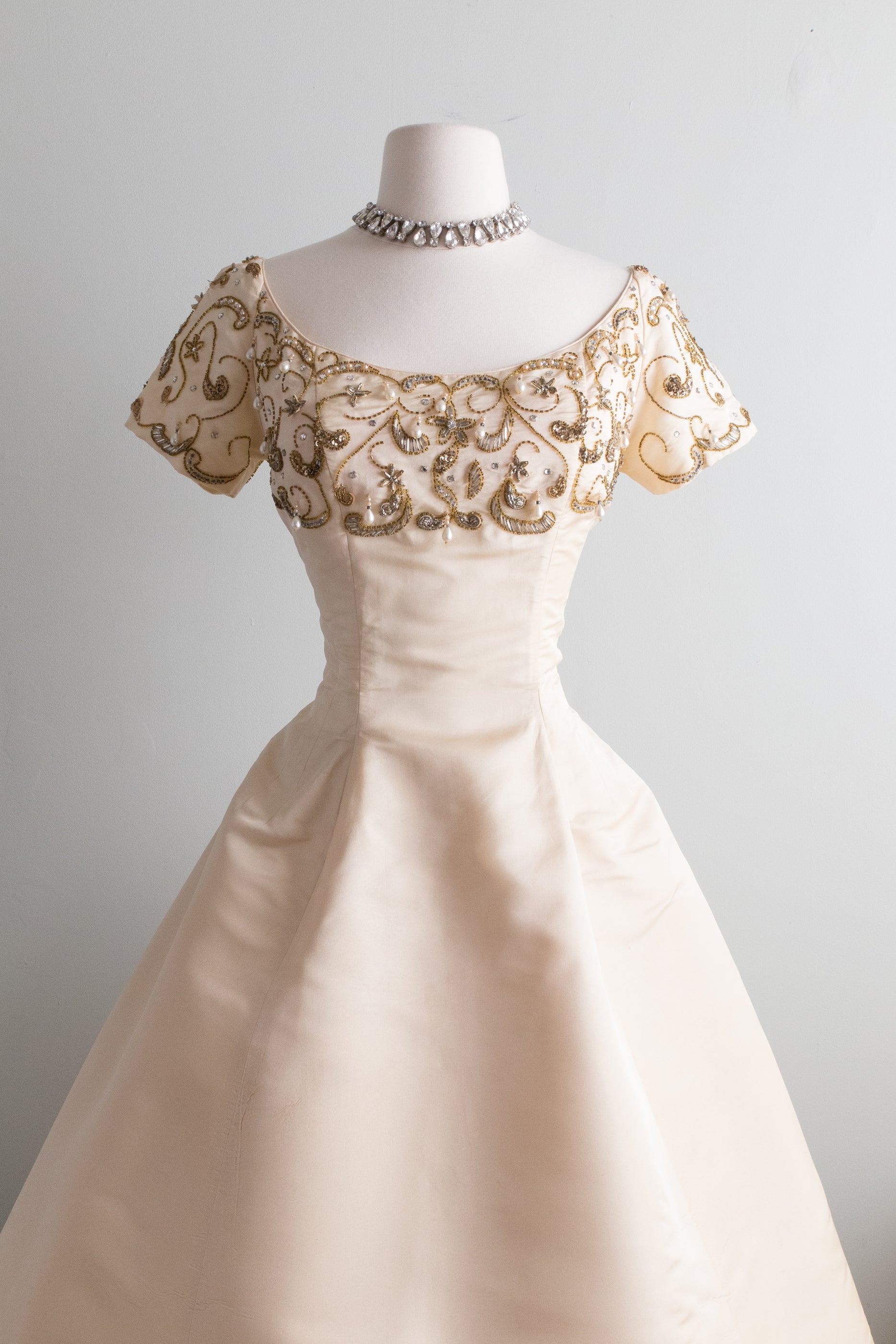 CEIL CHAPMAN vintage 1940s Beaded Evening Suit, Black crepe Cocktail Skirt and Jacket set