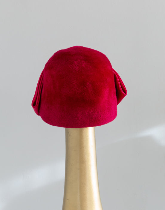 Vintage 1960's Shocking Pink Schiaparelli Hat & Original Hat Box