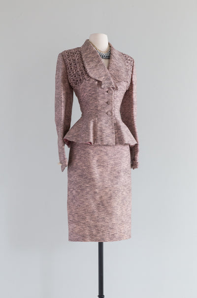 1950s Gray Two Tone Suit by Lilli Ann | S/M
