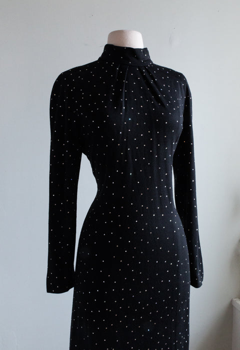 Stunning 1970's Erik Schaix Black Jersey Gown / ML