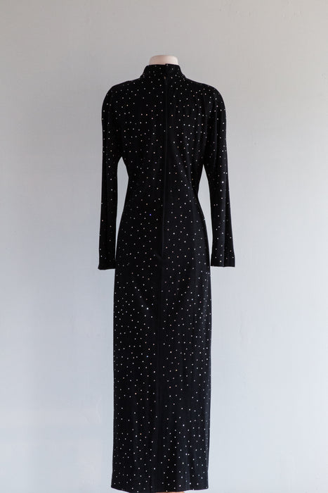 Stunning 1970's Erik Schaix Black Jersey Gown / ML