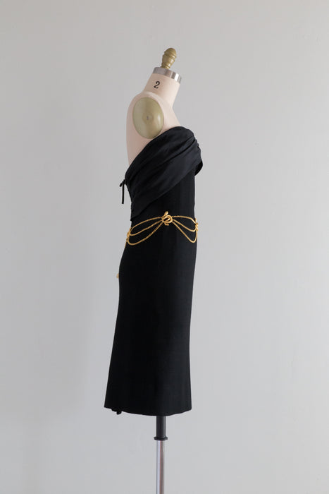 Sexy 1950's Black Strapless Cocktail Dress From Best's Apparel / XS