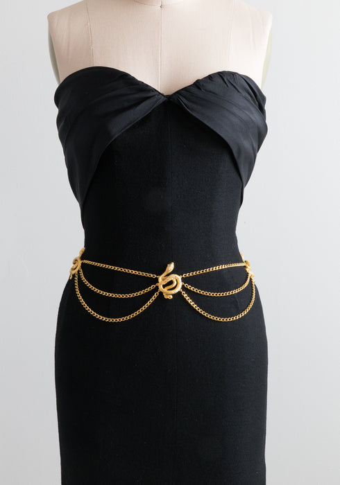 Vintage Gold Python Chain Link Belt