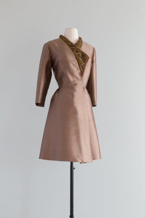 Ultra Chic 1960’s Silk beaded Cocktail Dress / ML
