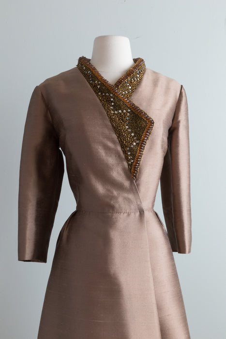 Ultra Chic 1960’s Silk beaded Cocktail Dress / ML
