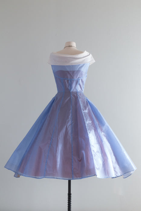 Exquisite 1950's Ocean Blue Ceil Chapman Party Dress / Small