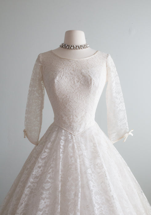 Darling 1950's Emma Domb Cupcake Wedding Reception Dress / Small
