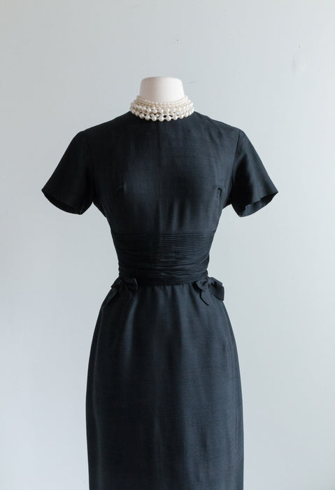 Darling 1960's Little Black Dress With Bows / Small