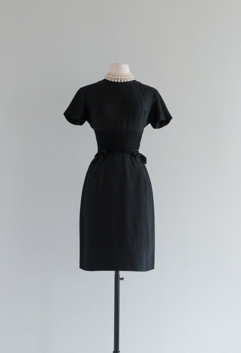 Darling 1960's Little Black Dress With Bows / Small
