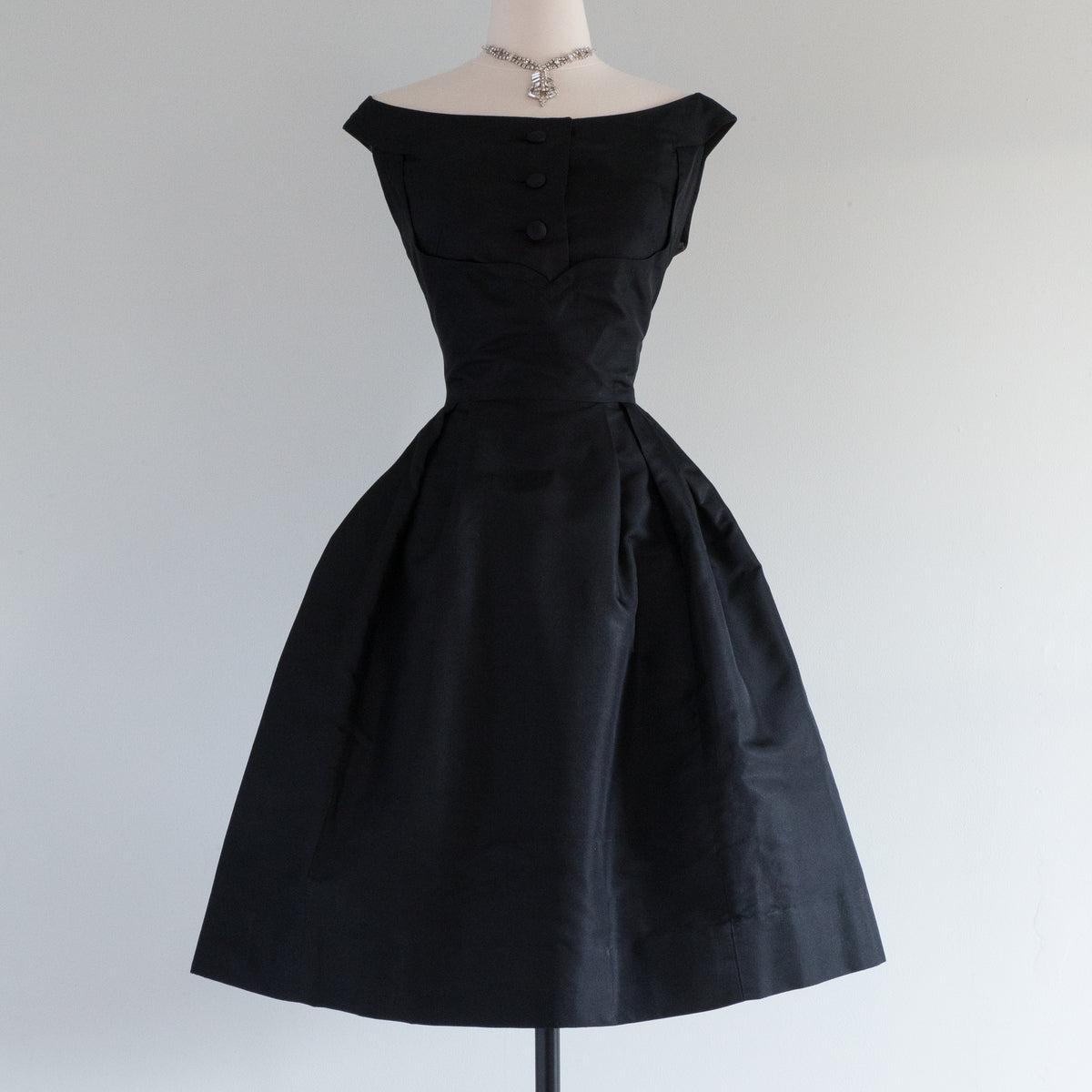 Sublime Late 1950's Black Silk Cocktail Dress / Small Xtabay Vintage Sublime Late 1950's Black Silk Cocktail Dress / Small Xtabay Vintage