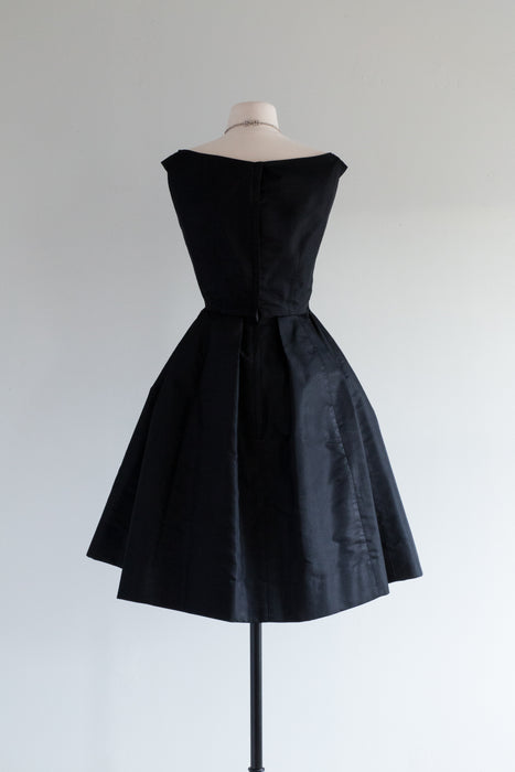 Sublime Late 1950's Black Silk Cocktail Dress / Small – Xtabay Vintage