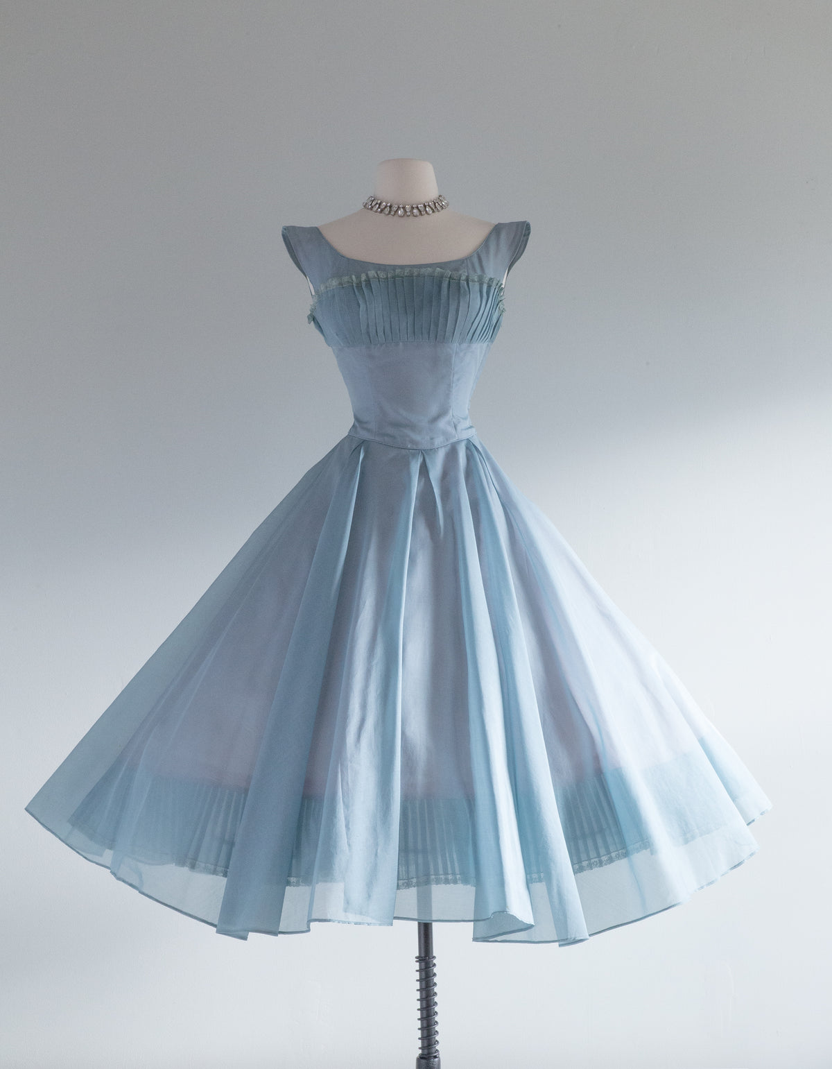 Beautiful 1950's Ceil Chapman Party Dress In Light Cerulean Blue / Sma Xtabay Vintage Beautiful 1950's Ceil Chapman Party Dress In Light Cerulean Blue / Sma Xtabay Vintage