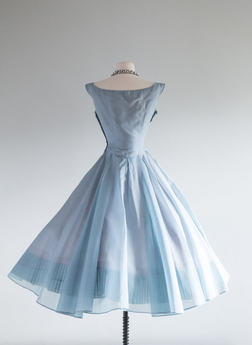 Beautiful 1950's Ceil Chapman Party Dress In Light Cerulean Blue / Sma Xtabay Vintage Beautiful 1950's Ceil Chapman Party Dress In Light Cerulean Blue / Sma Xtabay Vintage