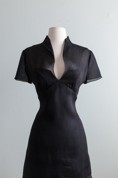 Chanel Printemps 1997 Silk Little Black Dress / Size 40