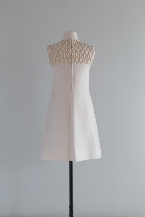 Ultra Chic Minimalist 1960's Linen Dress By Anne Fogerty / Small