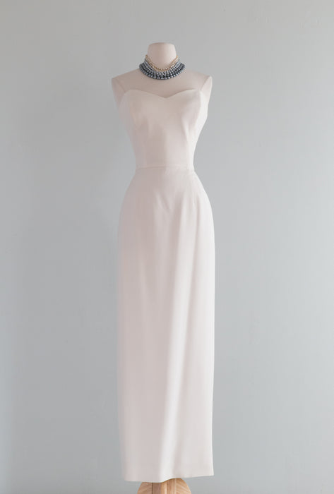 Chic 90s Minimalist Designer Wedding Gown By Patricia Rhodes / Small