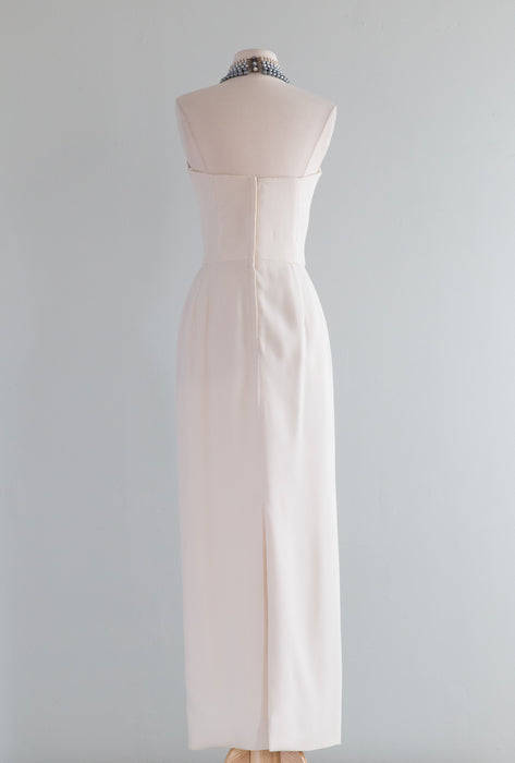 Chic 90s Minimalist Designer Wedding Gown By Patricia Rhodes / Small Xtabay Vintage Chic 90s Minimalist Designer Wedding Gown By Patricia Rhodes / Small Xtabay Vintage