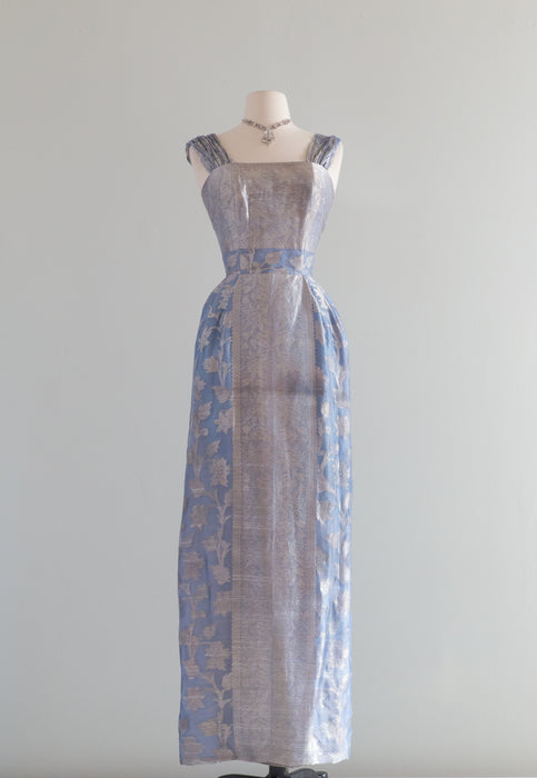 Exquisite 1950's Couture Evening Gown Of Antique Sari Silk / Medium