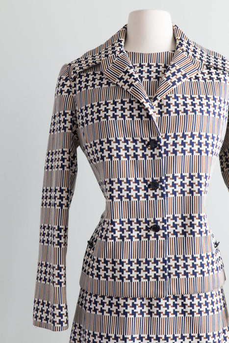 Chic 1960's Mod Dress Set From Neiman Marcus By Abe Schrader / ML