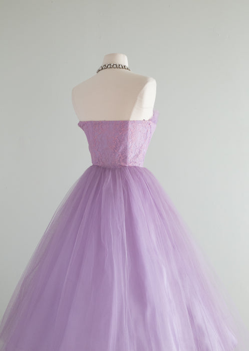 1950's Lavender Haze Strapless Sweetheart Prom Dress / XS