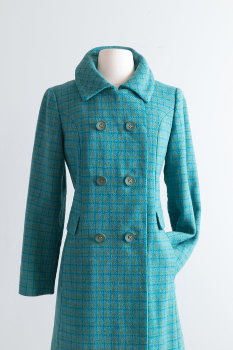 Adorable 1960's Spring Tweed Wool Pea Coat / Medium