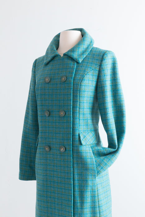 Adorable 1960's Spring Tweed Wool Pea Coat / Medium