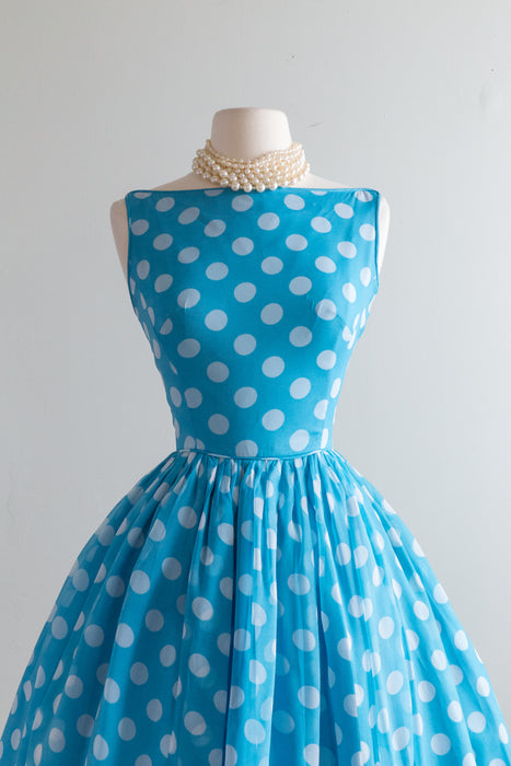 Iconic Early 1960's Jonathan Logan Polka Dot Dress / XXS