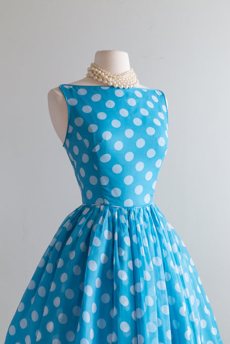 Iconic Early 1960's Jonathan Logan Polka Dot Dress / XXS