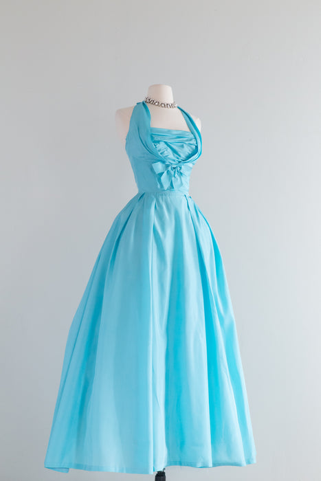 Stunning 1950's Tiffany Blue Ball Gown By Lorie Deb / Small