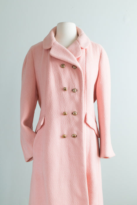 Darling 1960's Pale Pink Wool Coat By Dan Millstein / ML