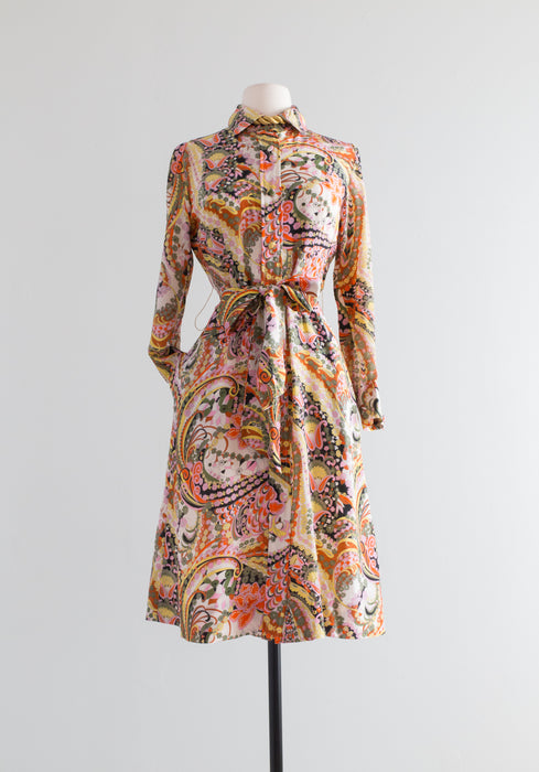Fabulous Late 1960's Silk Shirtwaist Dress / Medium – Xtabay Vintage Fabulous Late 1960's Silk Shirtwaist Dress / Medium – Xtabay Vintage