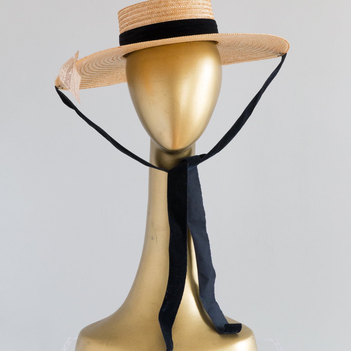 Rare Vintage Straw Raffia Fringed Hat w/Ribbon Tie Frayed Edge Straw Rancher Hat with Ribbon Tie main image 2