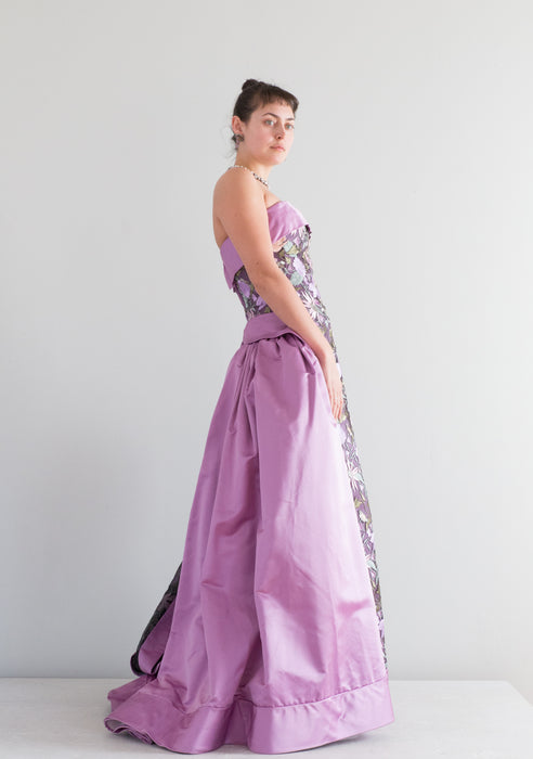 Spectacular 1980's Couture Evening Gown By Ron Lovece / SM