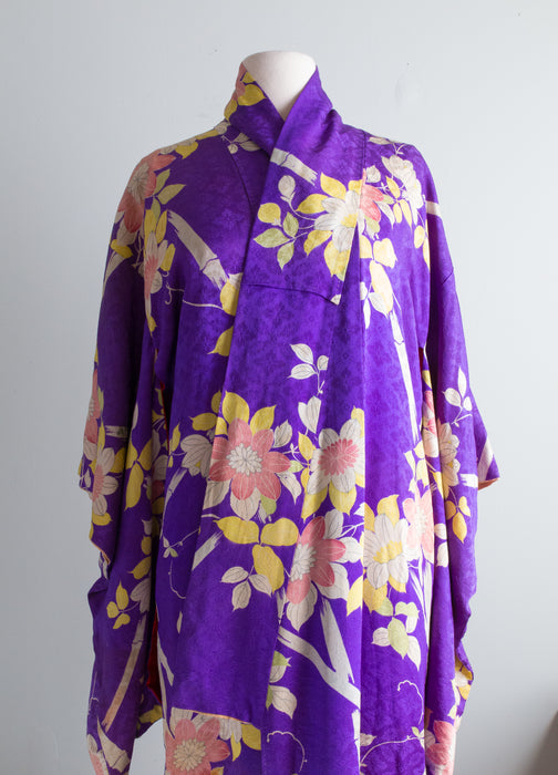Gorgeous Purple Silk Antique Kimono As-is / OS