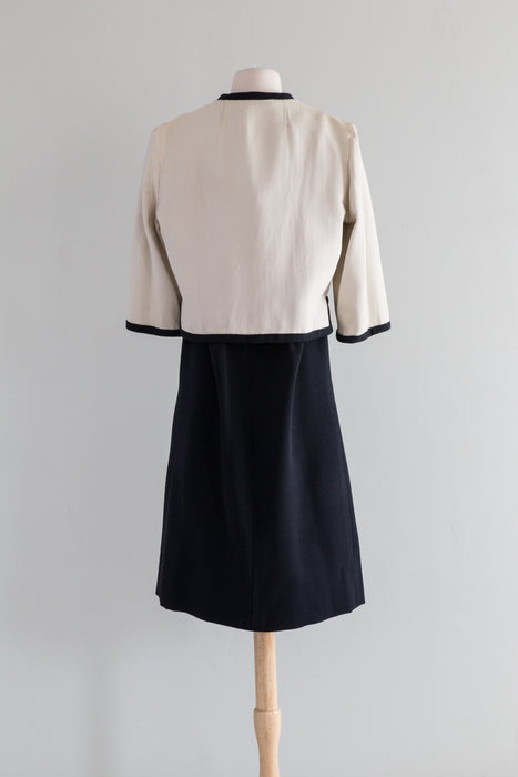 Elegant 1960's Two Piece Dress Set By Larry Aldrich as-is / ML