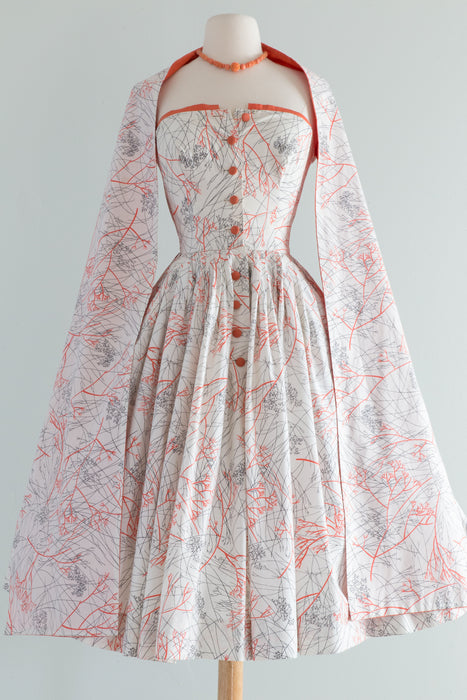 Rare Museum Piece: 1950's Carolyn Schnurer "Upstart" Sun Dress / Small Xtabay Vintage Rare Museum Piece: 1950's Carolyn Schnurer "Upstart" Sun Dress / Small Xtabay Vintage