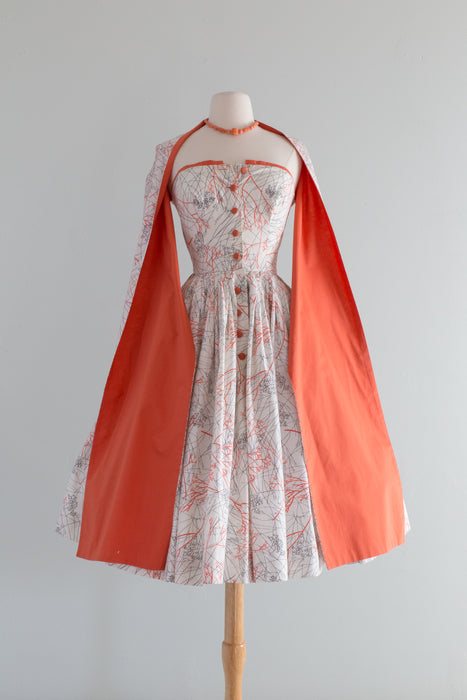 Rare Museum Piece: 1950's Carolyn Schnurer "Upstart" Sun Dress / Small Xtabay Vintage Rare Museum Piece: 1950's Carolyn Schnurer "Upstart" Sun Dress / Small Xtabay Vintage