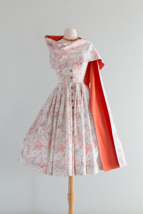 Rare Museum Piece: 1950's Carolyn Schnurer "Upstart" Sun Dress / Small
