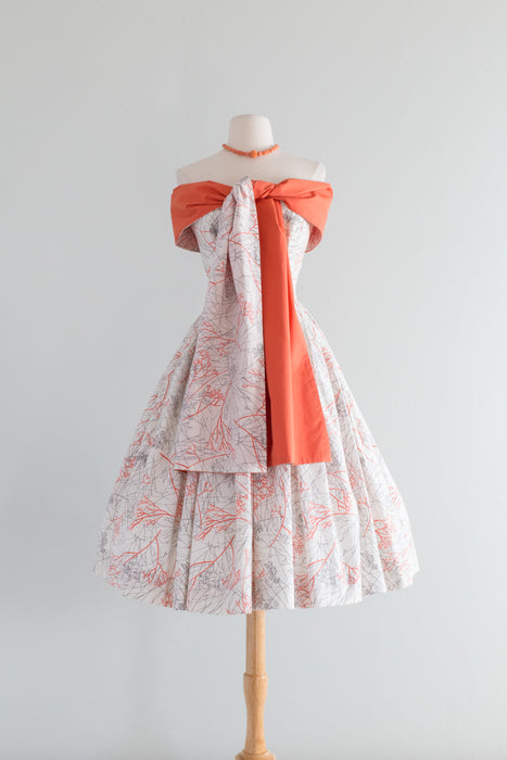 Rare Museum Piece: 1950's Carolyn Schnurer "Upstart" Sun Dress / Small