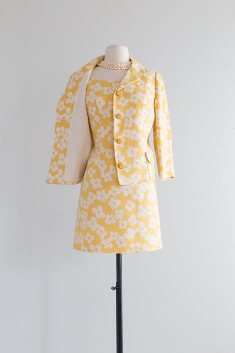 Fabulous 1960's Buttercup MOD Dress & Jacket Set / SM