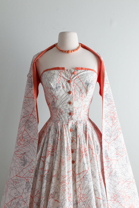 Rare Museum Piece: 1950's Carolyn Schnurer "Upstart" Sun Dress / Small