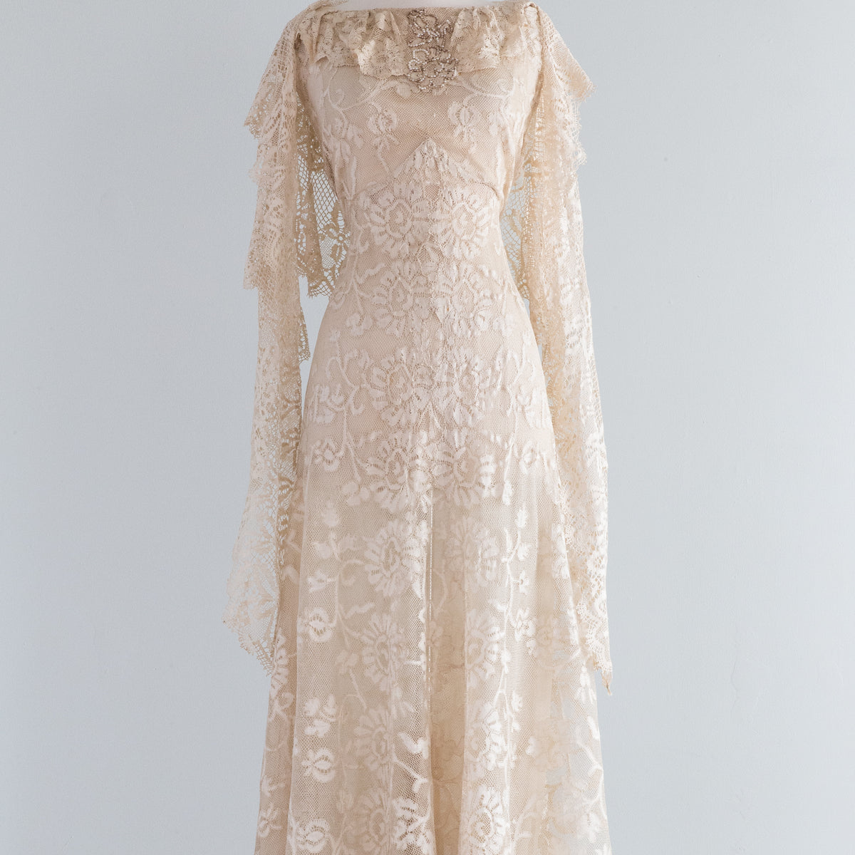 Exquisite Edwardian Period Ivory Lace Wedding Dress / Small – Xtabay