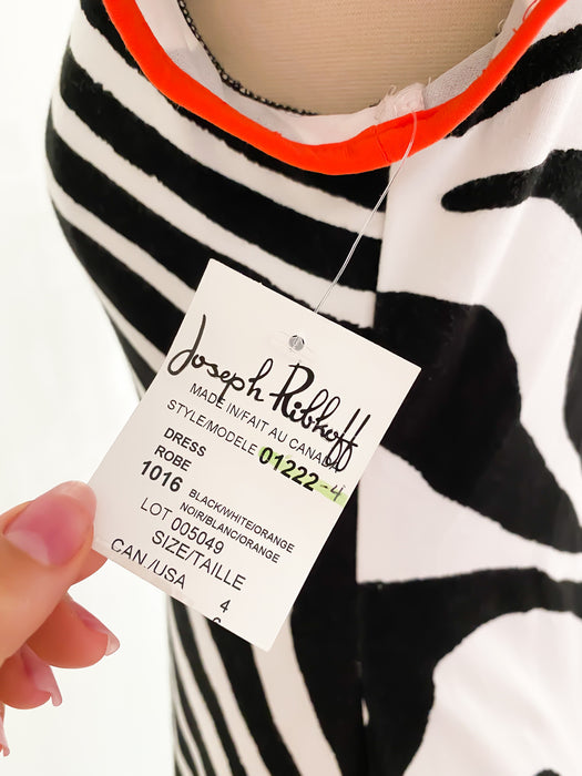 Joseph Ribkoff Zebra Print Zip Mini Dress / Sz M/L