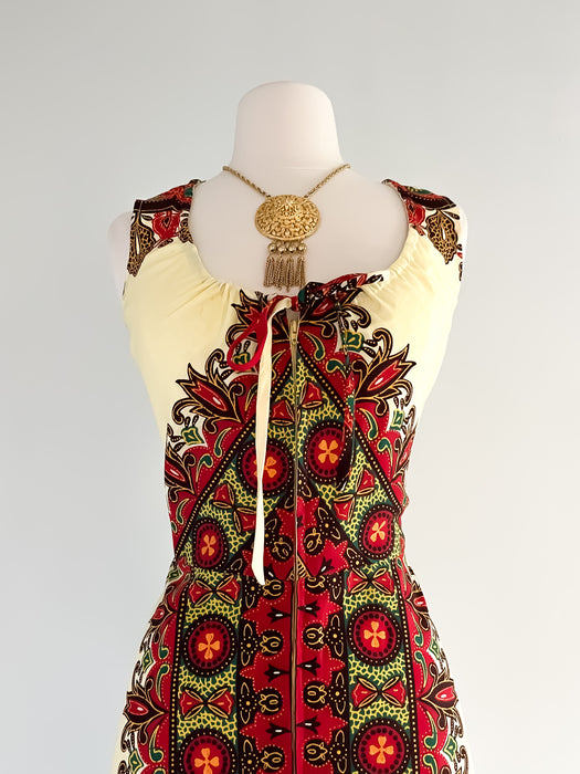 Heike Peterson Ankara Print Cotton Sundress Dress / Sz L