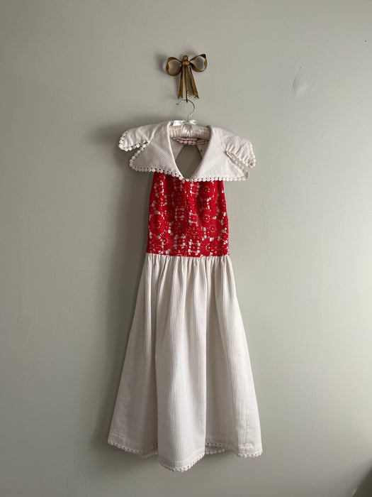 Sweet 1960's S. Howard Hirsh Picnic Dress / Sz XS