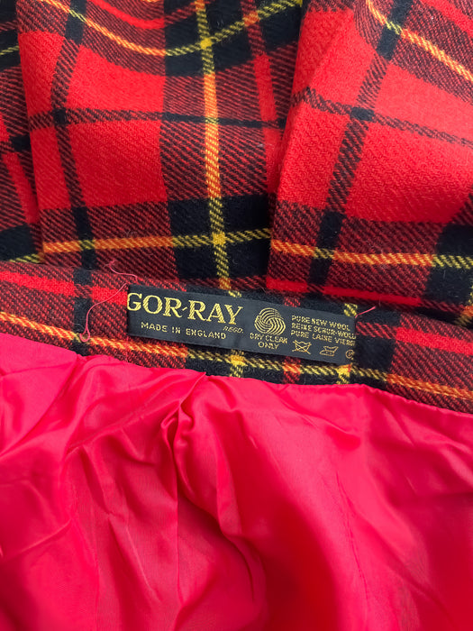 Vintage Gor-Ray Made in England Clan Wallace Tartan Wool Pleated Skirt / Sz S